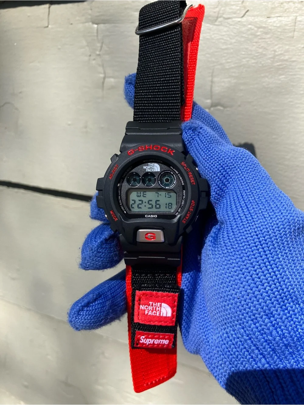 Custom G Shock Supreme Collab Red and Black Colorway